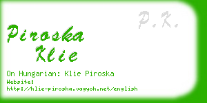 piroska klie business card